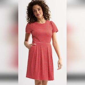 NWT Women's Draper James Short-Sleeve Knit Tee Dress With Pockets. Size L